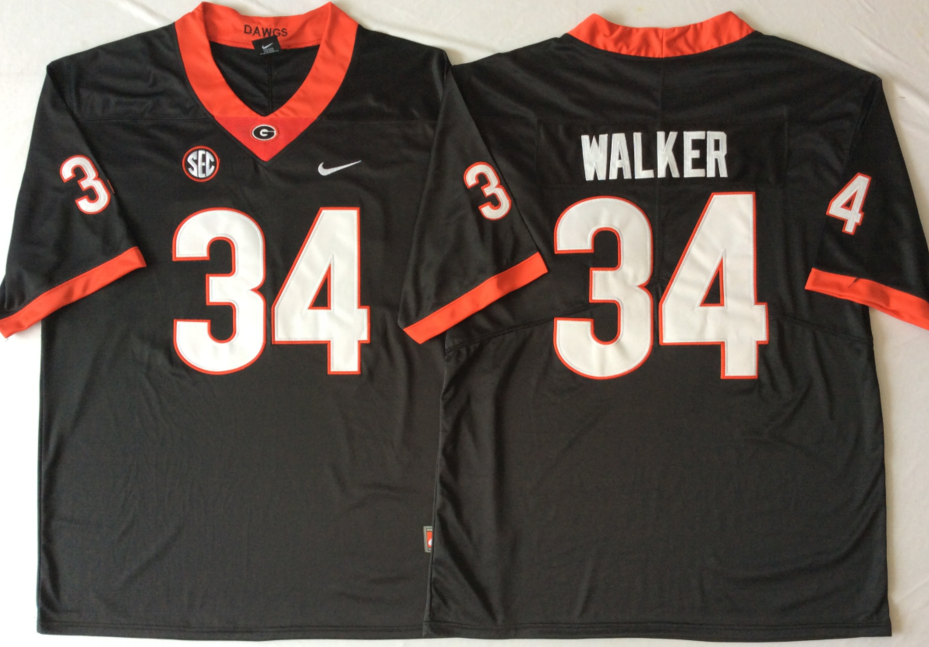 Men's Georgia Bulldogs Herschel Walker #34 Black Jersey
